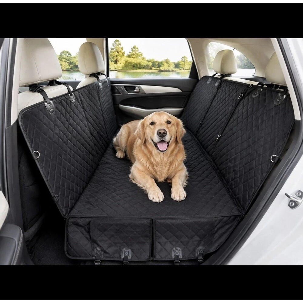 New Dog Pet Car Seat Hard Bottom Cover Protector for Back Seat Black Car SUV
